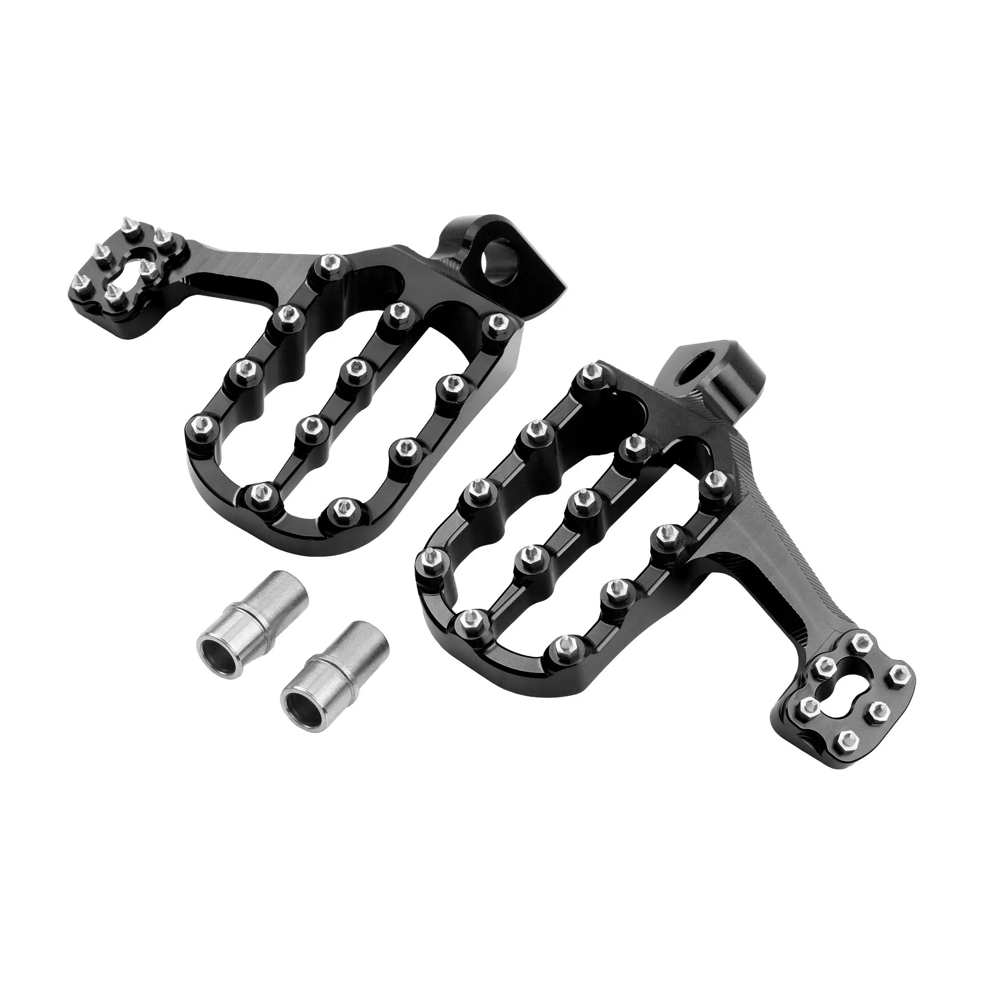 Universal CNC Oversized Off-Road Foot Pegs – Honda / Yamaha / Suzuki / KTM Dirt Pit Bike – Studded Billet Aluminum – Blue or Black – $55–$56