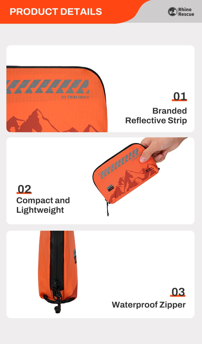 RHINO RESCUE Outdoor Travel First Aid Kit, Lightweight, Portable and Waterproof, Suitable for Hiking, Climbing, Car and Cycling