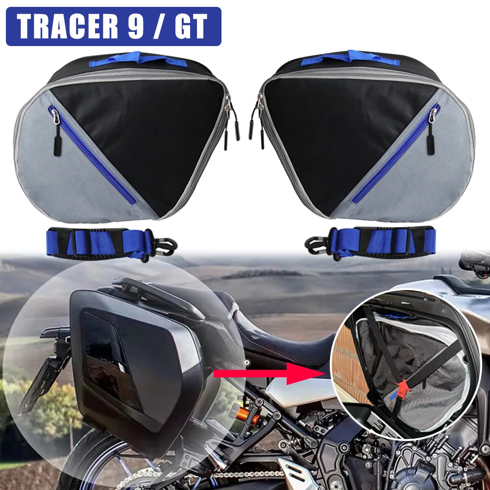 WUMFIRE Yamaha Tracer 9 Tracer 9 GT Motorcycle Parts Liner Inner Luggage Storage Side Box Bags Saddlebag Waterproof Expandable for Yamaha Tracer 9 Tracer9 GT 2020 2021 – Black (2PCS)