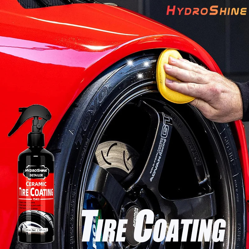 Hydroshine Ceramic Tire Coating Shine Spray – Tyre Gloss Plastic Rubber Restorer Hydrophobic Seal Wax – 50ml / 100ml / 300ml – $16–40
