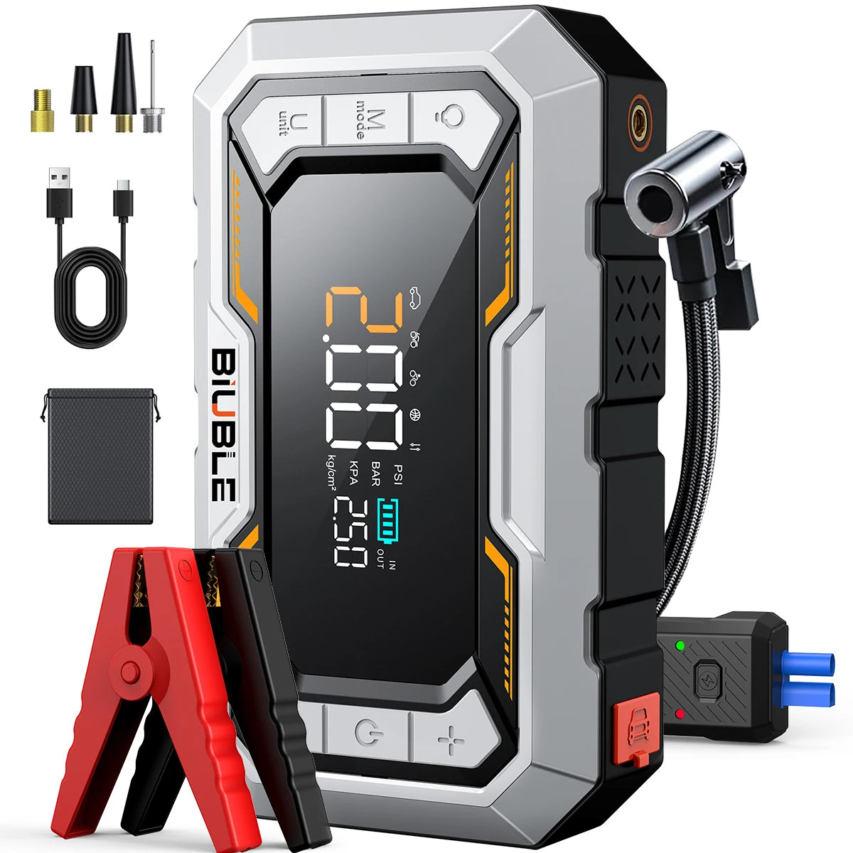 BSMOOM 150PSI Air Compressors Jump Starter Combo 4000A-10000A Portable Car Battery Pack for Motorcycle Car SUV Truck RV