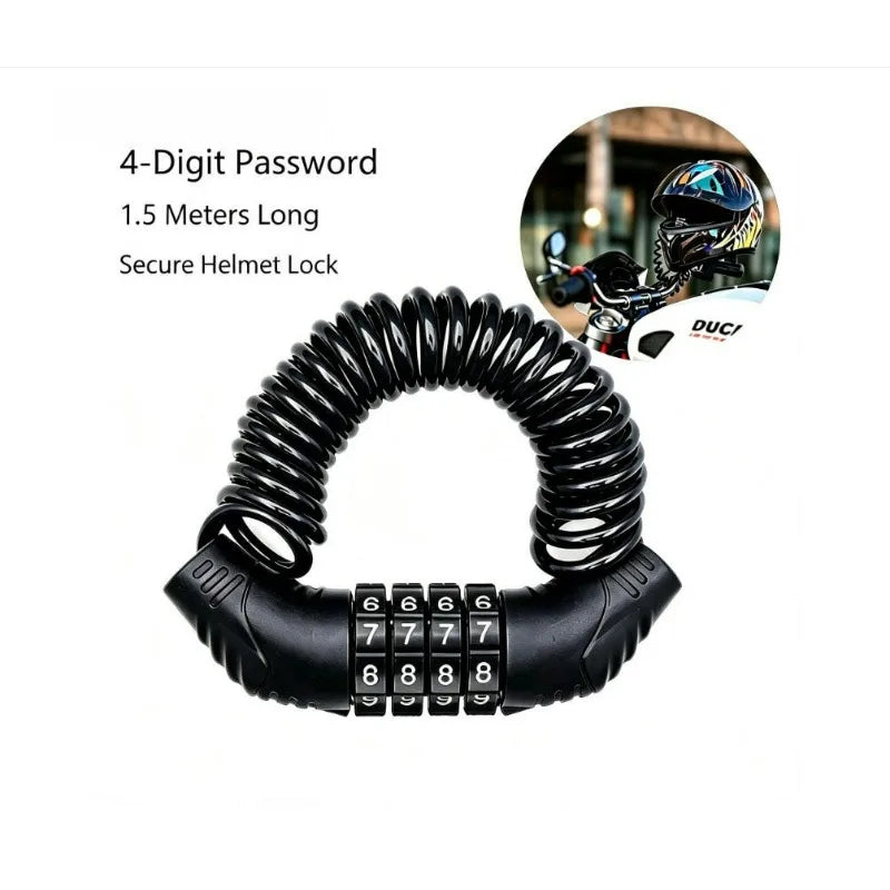 1PC Universal Motorcycle Electric Cars Security Helmet Password Wire Lock Portable Anti-theft Road Bike Locks