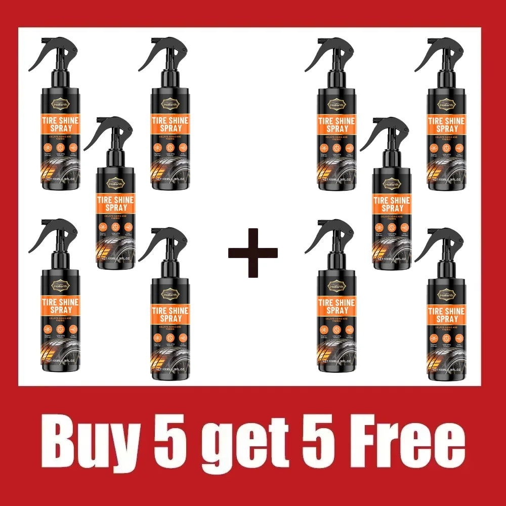 Tire Shine Spray – Black Gloss Tyre Coating Rubber & Plastic Restorer Anti-Aging Long-Lasting – 100ml – $21–99