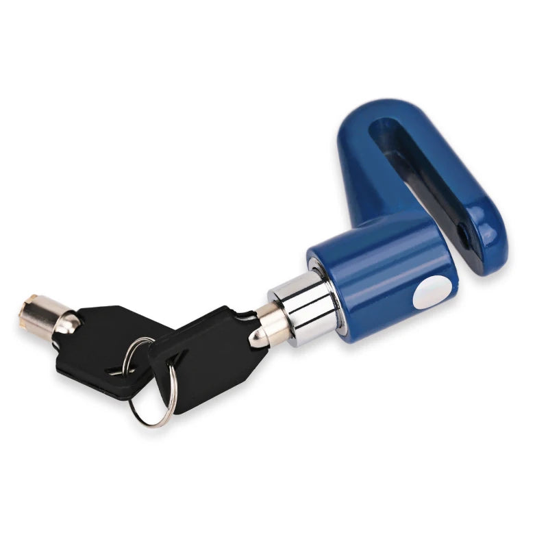Motorcycle Lock Security Anti-Theft Bicycle Motorcycle Disc Brake Lock Riding Equipment Accessories – 5mm Lock Rod – Metal ABS – 0.115kg – With or Without Rope – Blue Black Red