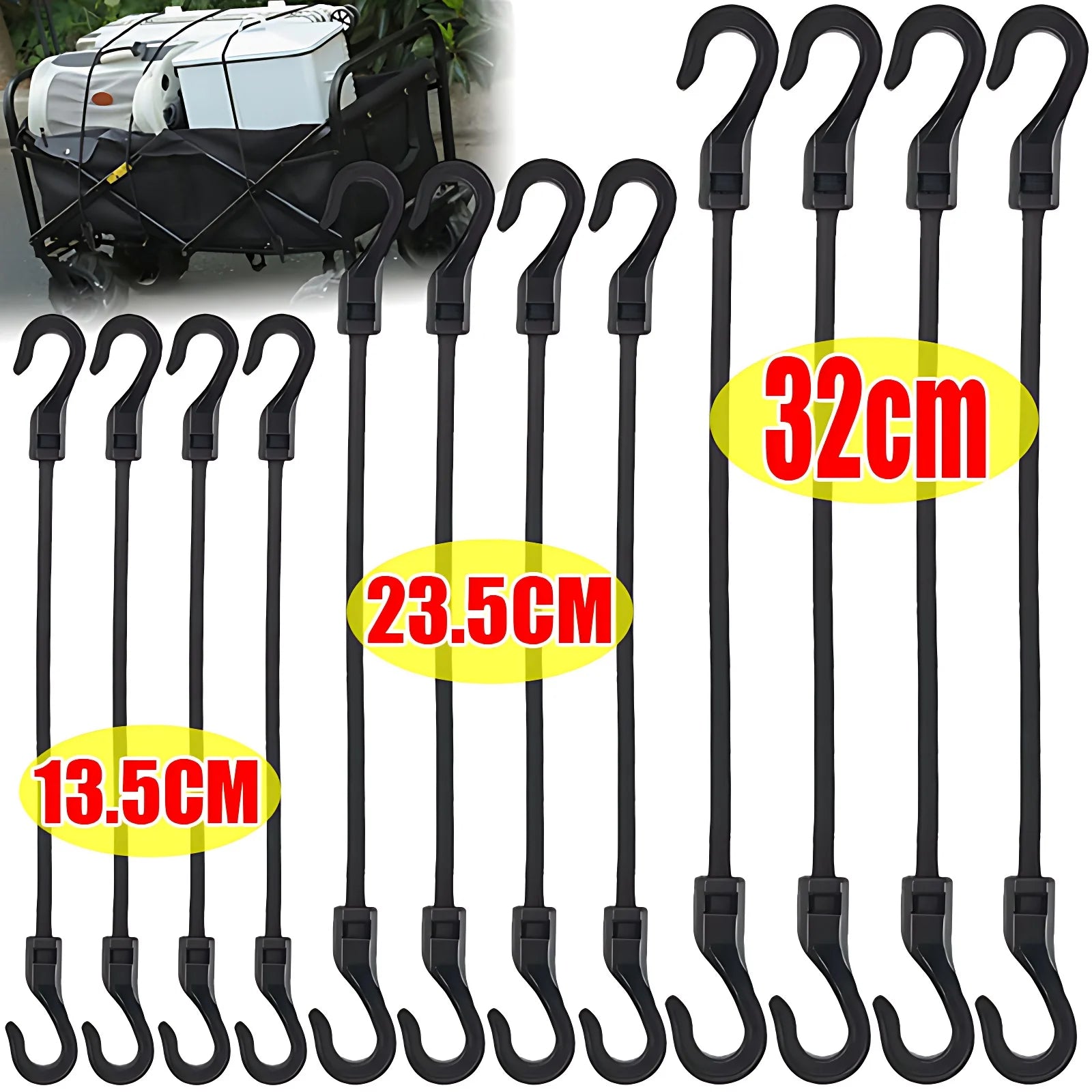 Bungee Straps – Heavy Duty Elastic Tie Down Straps with Hooks
