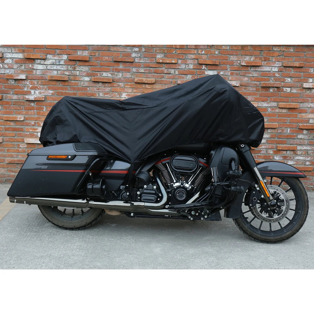 X Autohaux 210T Half Motorcycle Cover Travel Waterproof Outdoor Dustproof Rain Dust Anti UV Motor Scooter Protector Cover M L XL – 210T Polyester PU Silver Adjustable Elastic Band with Carry Bag