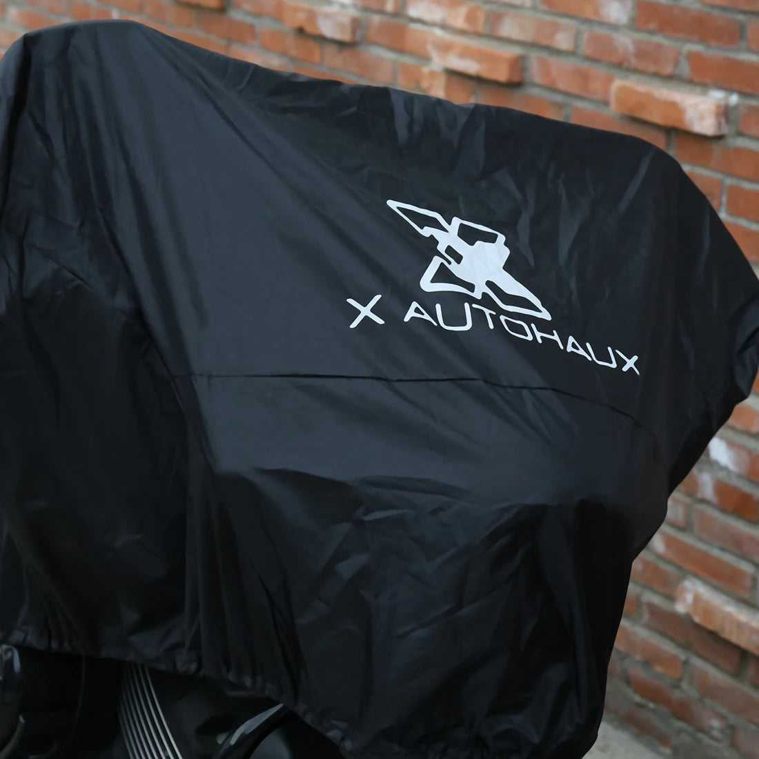 X Autohaux 210T Half Motorcycle Cover Travel Waterproof Outdoor Dustproof Rain Dust Anti UV Motor Scooter Protector Cover M L XL – 210T Polyester PU Silver Adjustable Elastic Band with Carry Bag
