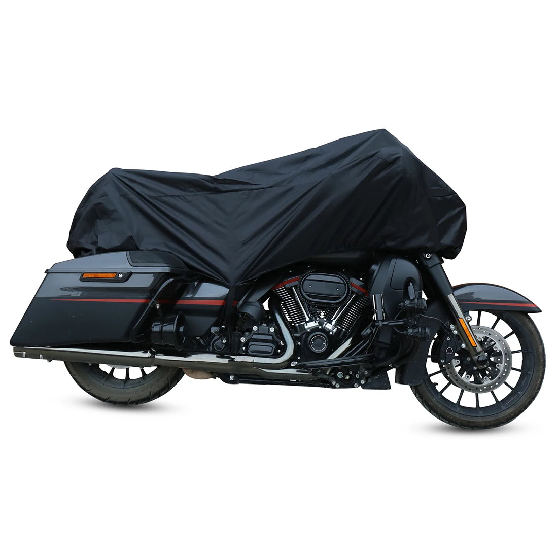 X Autohaux 210T Half Motorcycle Cover Travel Waterproof Outdoor Dustproof Rain Dust Anti UV Motor Scooter Protector Cover M L XL – 210T Polyester PU Silver Adjustable Elastic Band with Carry Bag