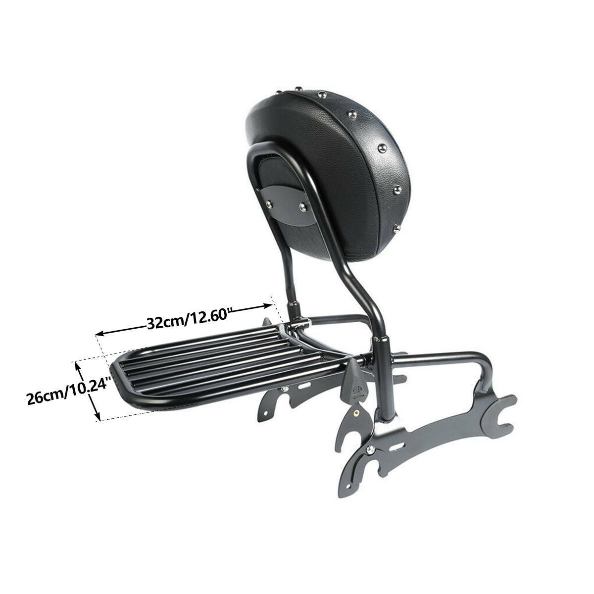 Luggage Rack with Sissy Bar and Backrest Pad for 2016-2018 Cruiser Motorcycles