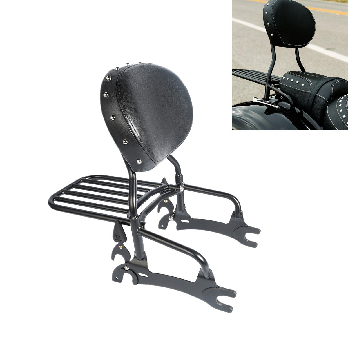 Luggage Rack with Sissy Bar and Backrest Pad for 2016-2018 Cruiser Motorcycles
